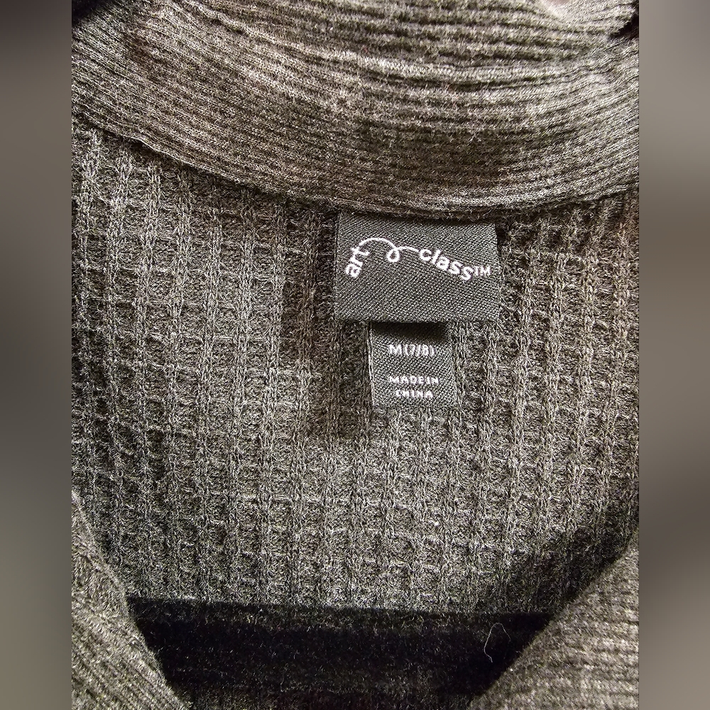 Girls Waffle Button-Up Shacket - Picture 2 of 5